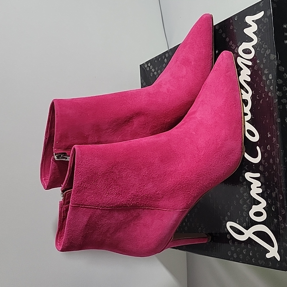 SAM EDELMAN PINK SUEDE BOOTIES